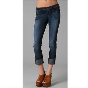 Citizens of Humanity Dani cropped straight leg dark wash jeans stretchy …